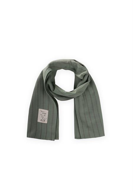 Çocuk Fular 25X140 Cm Yeşil Çift Çizgili