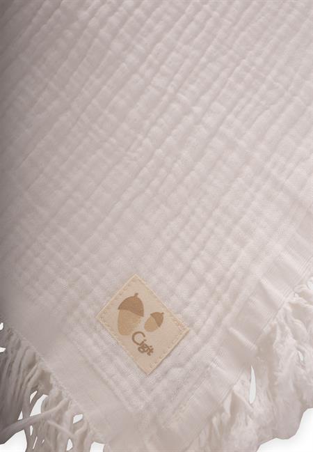 Dört Kat K. Püsküllü Battaniye 80X120 Cm EKRU