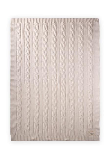 Saç Örgü Triko Battaniye 80X100 Cm (+/-5 Cm) Ekru