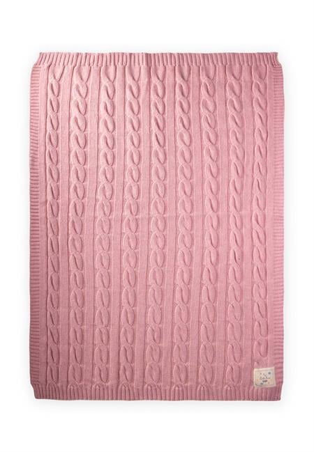 Saç Örgü Triko Battaniye 80X100 Cm (+/-5 Cm) PEMBE