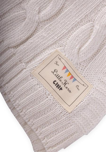 Saç Örgü Triko Battaniye 80X100 Cm (+/-5 Cm) NATUREL