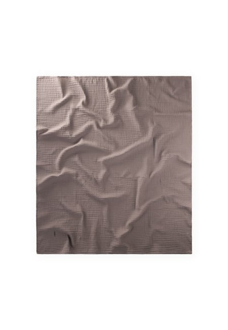 Nakışlı Müslin Battaniye 90X100 Cm Koyu Gri