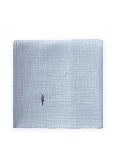 Nakışlı Organik Müslin Battaniye 90X100 Cm A Mavi