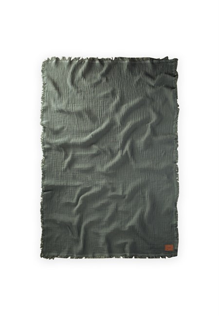 Müslin Dört Kat Yatak Örtüsü 200X220 Cm Haki Yeşil