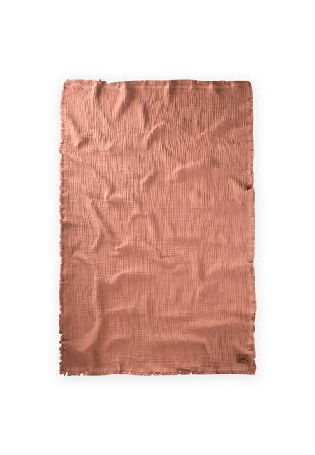 Müslin Dört Kat Yatak Örtüsü 200X220 Cm Tarçın