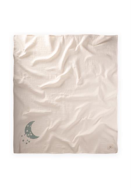 Ay Baskılı Naturel Battaniye 90X100 Cm Mint Baskılı