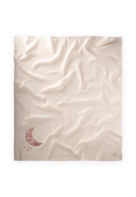 Ay Baskılı Naturel Battaniye 90X100 Cm Bakır Baskılı