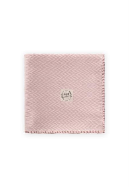 Çoban Dikişli Battaniye 93X100 Cm (+/- 3 Cm ) Pudra Pembe