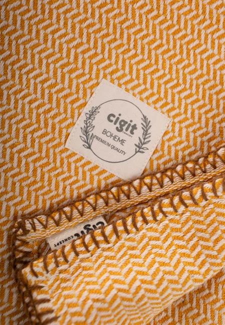 Çoban Dikişli Battaniye 93X100 Cm (+/- 3 Cm ) HARDAL SARI