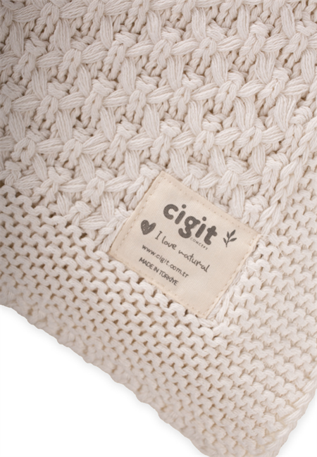 Piti Piti Triko Battaniye 80X100 Cm Naturel