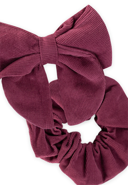 Kurdeleli Ve Lastikli Saç Tokası Bordo