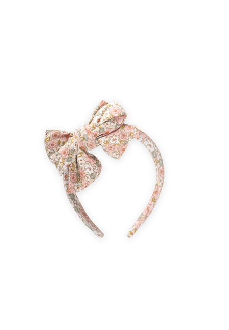 Büyük Fiyonklu Taç BEJ ÇİÇEKLİ