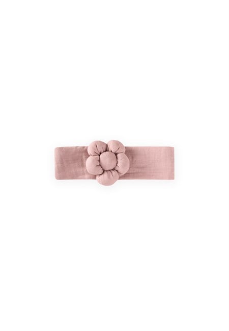 Müslin Papatya Lastikli Bandana PUDRA PEMBE