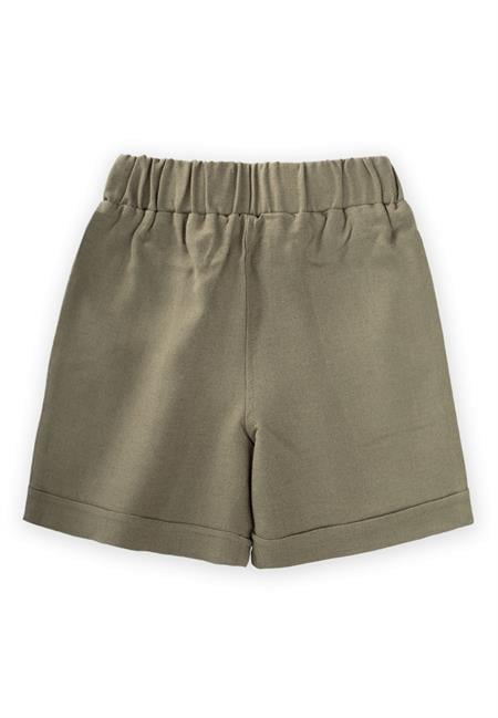 Sarh Keten Şort 2-9 Yaş Haki Yeşil