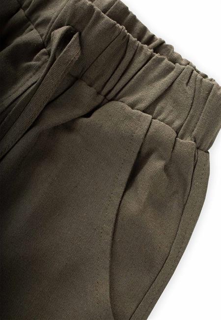 Sarh Keten Şort 2-9 Yaş Haki Yeşil