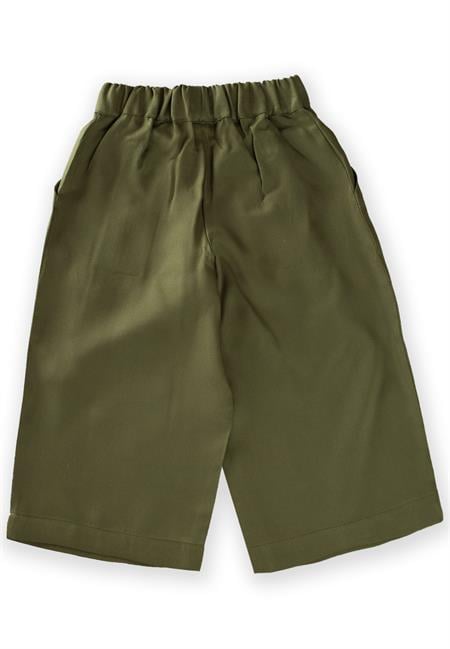 Pileli Bol Pantolon 2-7 Yaş Haki Yeşil