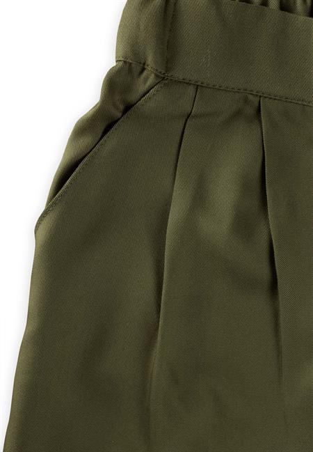 Pileli Bol Pantolon 2-7 Yaş Haki Yeşil