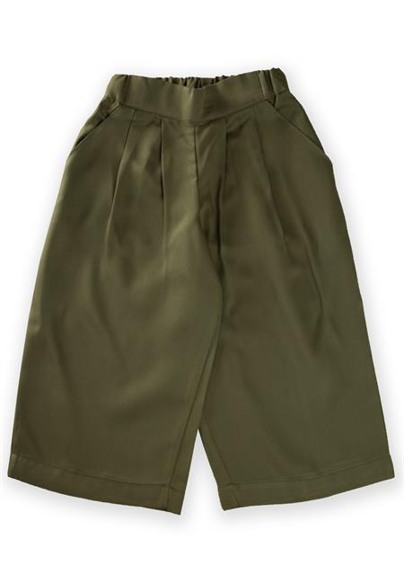 Pileli Bol Pantolon 2-7 Yaş Haki Yeşil