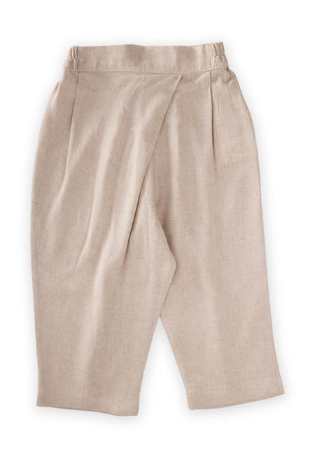 Çapraz Pileli Keten Pantolon 2-7 Yaş Naturel