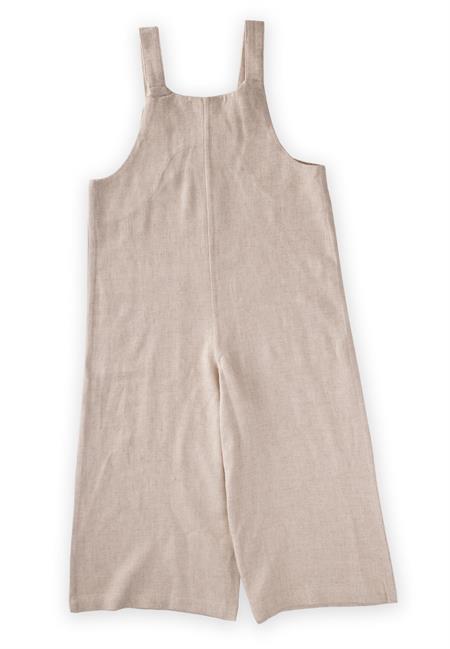 Uzun Cepli Keten Salopet 2-7 Yaş Naturel