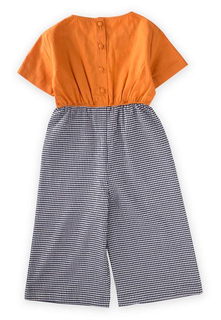 Pöti Kareli Kısa Kollu Tulum 2-7 Yaş Oranj