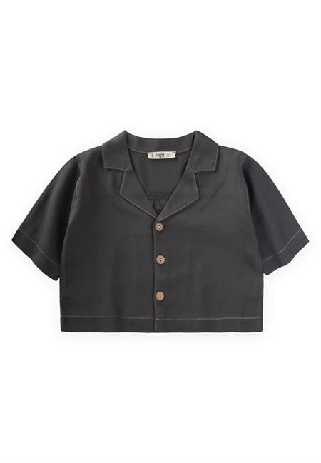 Keten Kalın Taba Dikişli Ceket 2-7 Yaş Antrasit