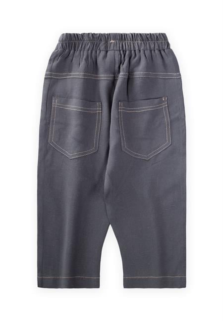 Dizi Kapaklı Keten Pantolon 2-7 Yaş Antrasit