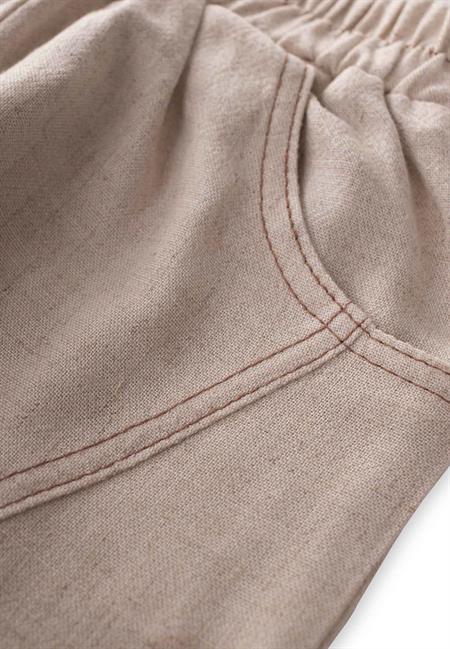 Dizi Kapaklı Keten Pantolon 2-7 Yaş Naturel