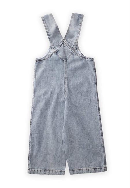 Bol Paça Kanguru Cepli Kot Salopet 2-7 Yaş Mavi