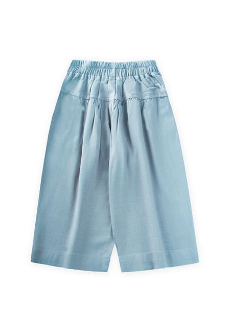 Korsajlı Büzgülü Keten Pantolon 2-7 Yaş Mavi