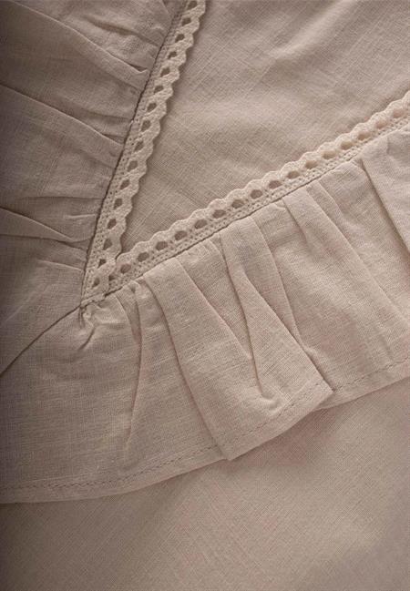 Etek Ucu Ve Arkası Dantelli Elbise 2-7 Yaş Ekru