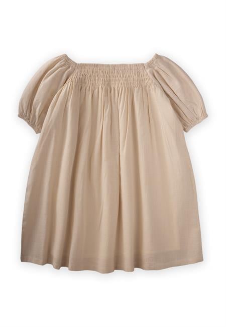 Sıra Lastikli Elbise 2-7 Yaş Ekru