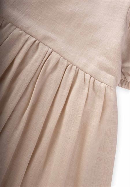 Flamlı Elbise 2-7 Yaş Ekru