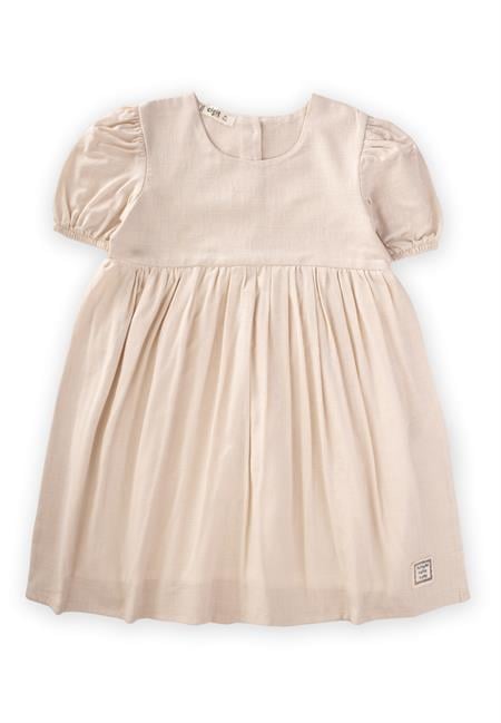 Flamlı Elbise 2-7 Yaş Ekru