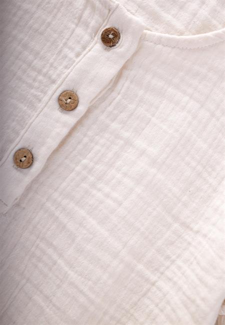 Müslin Kısa Kol Şortlu Takım 2-7 Yaş Beyaz