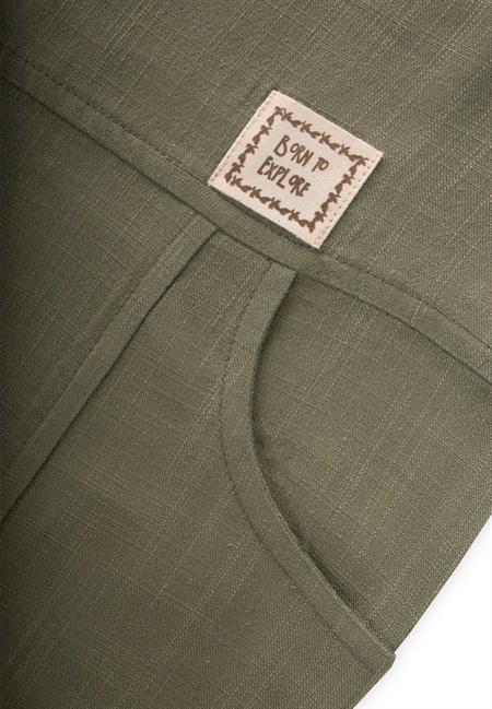 Bol Paça Keten Salopet 2-7 Yaş Haki Yeşil