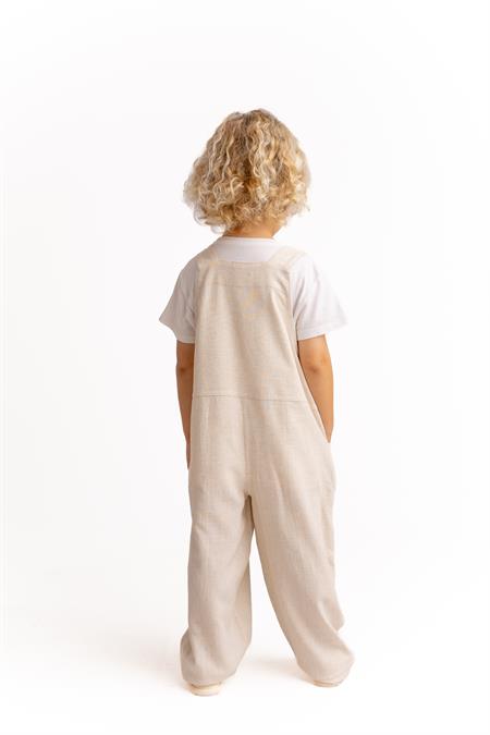 Bol Paça Keten Salopet 2-7 Yaş Naturel