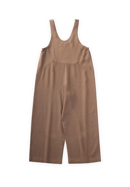 Roba Komple Nakışlı Keten Salopet 2-7 Yaş Caramel