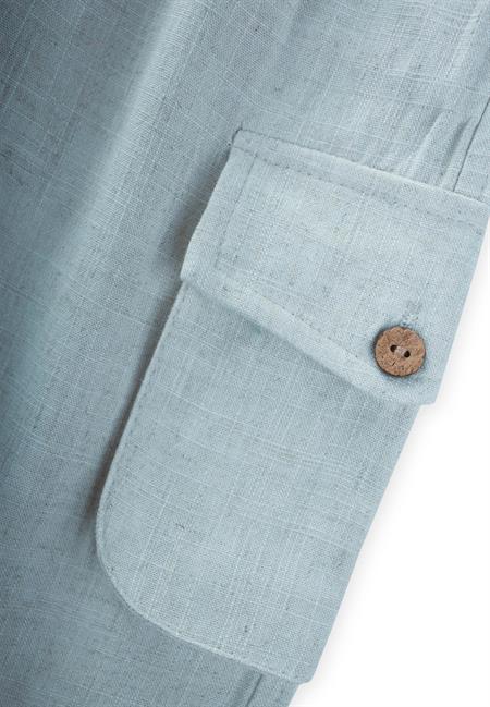 Çift Körük Cepli Keten Pantolon 2-7 Yaş Mavi