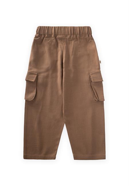 Çift Körük Cepli Keten Pantolon 2-7 Yaş Caramel