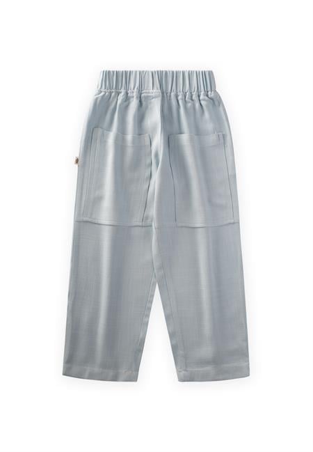 Kontrast Dikişli Keten Pantolon 2-7 Yaş Mavi