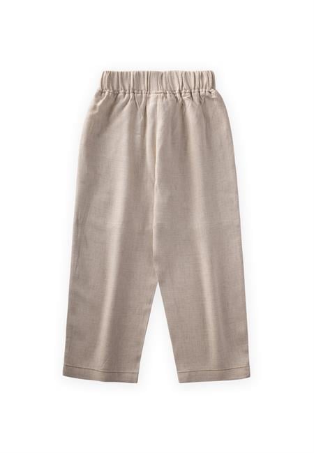 Kontrast Dikişli Keten Pantolon 2-7 Yaş Naturel