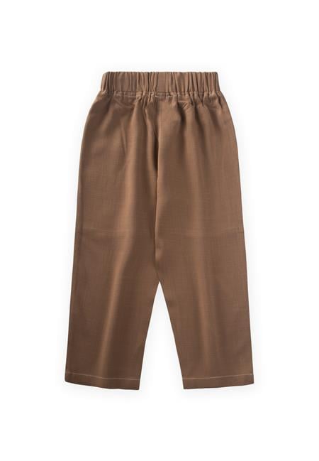 Kontrast Dikişli Keten Pantolon 2-7 Yaş Caramel