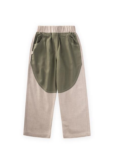 İki Renkli Keten Pantolon 2-7 Yaş Haki Yeşil