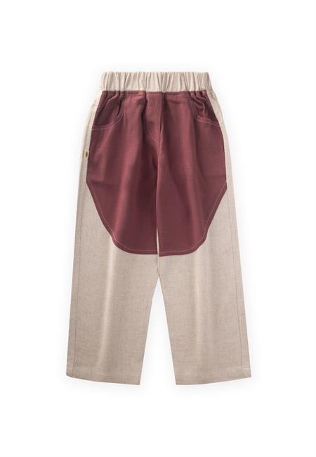 İki Renkli Keten Pantolon 2-7 Yaş MÜRDÜM