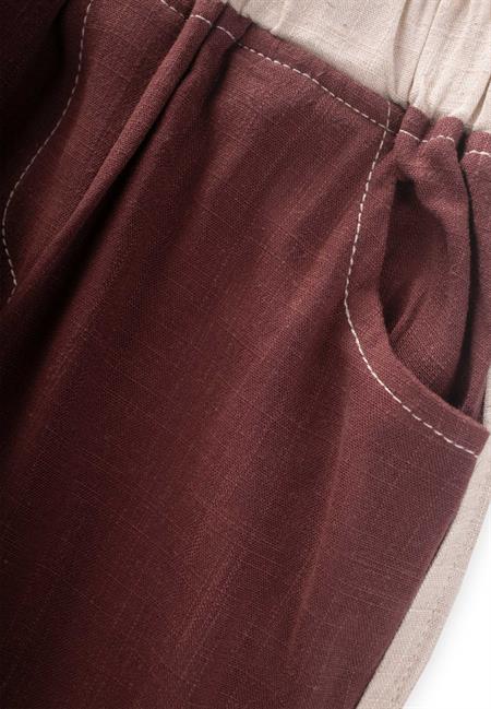 İki Renkli Keten Pantolon 2-7 Yaş MÜRDÜM