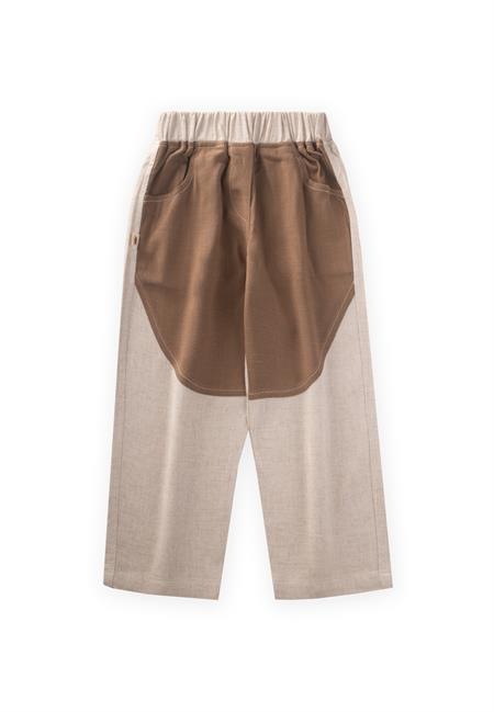 İki Renkli Keten Pantolon 2-7 Yaş Caramel