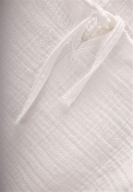 Bol Pantolonlu Organik Müslin Takım 2-7 Yaş Beyaz Gülkurusu