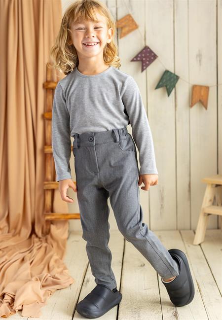 Likralı Gabardin Pantolon 2-7 Yaş O GRİ