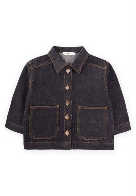 Koyu Yıkama Kot Ceket 2-7 Yaş Siyah